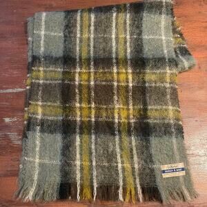 St.Michael Tartan Plaid Mohair & Wool Large Vintage 60s Scarf Made in Scotland